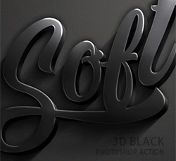极品PS动作－3D字效(含高清视频教程)：3D Black Photoshop Action
